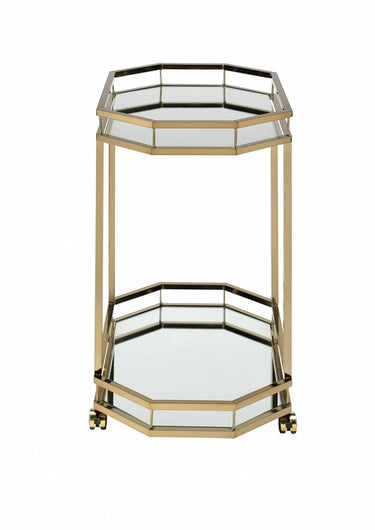 Champagne Mirrored Serving Cart